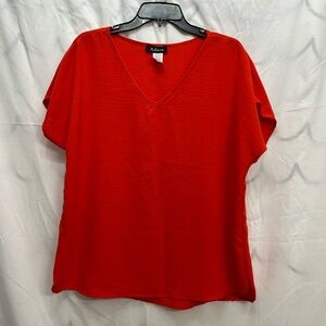 Women's Vibrant Orange V-Neck Shirt